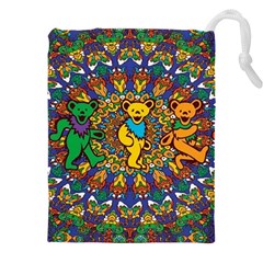 Grateful Dead Pattern Drawstring Pouch (5xl) by Sarkoni