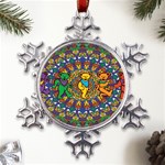 Grateful Dead Pattern Metal Large Snowflake Ornament Front