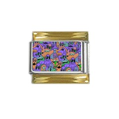 Trippy Aesthetic Halloween Gold Trim Italian Charm (9mm) by Sarkoni