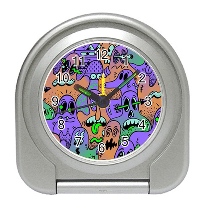 Trippy Aesthetic Halloween Travel Alarm Clock