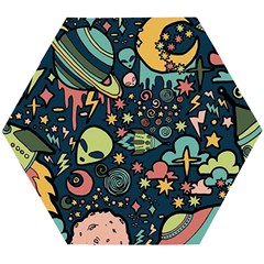 Alien Rocket Space Aesthetic Wooden Puzzle Hexagon by Sarkoni