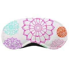 Flower Pattern T- Shirt Colorful Groovy Flower Pattern Outline T- Shirt Sleep Mask by EnriqueJohnson