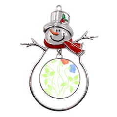 Flowers Illustration T- Shirtflowers T- Shirt (7) Metal Snowman Ornament by EnriqueJohnson