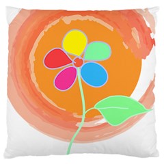 Flowers T- Shirtflowers And Sun T- Shirt Large Cushion Case (one Side) by EnriqueJohnson