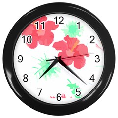 Hawaii T- Shirt Hawaii Flower Fashion T- Shirt Wall Clock (black) by EnriqueJohnson