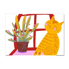 Cat Pet Ginger Art Animal Cartoon Crystal Sticker (a4) by uniart180623