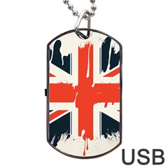 Union Jack England Uk United Kingdom London Dog Tag Usb Flash (two Sides) by uniart180623