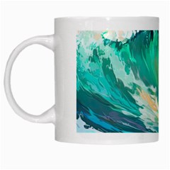 Waves Ocean Sea Tsunami Nautical Painting White Mug by uniart180623