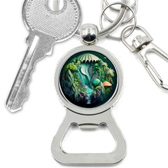 Waterfall Jungle Nature Paper Craft Trees Tropical Bottle Opener Key Chain by uniart180623