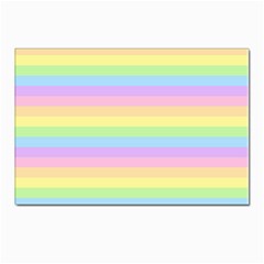 Cute Pastel Rainbow Stripes Postcards 5  X 7  (pkg Of 10) by Ket1n9