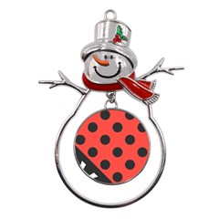 Abstract-bug-cubism-flat-insect Metal Snowman Ornament by Ket1n9