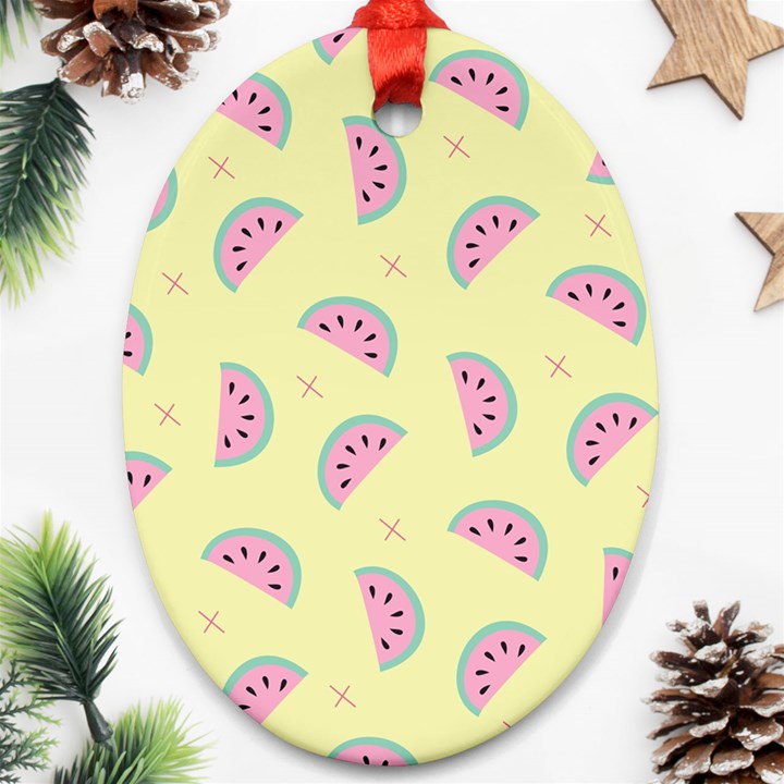 Watermelon Wallpapers  Creative Illustration And Patterns Oval Ornament (Two Sides)