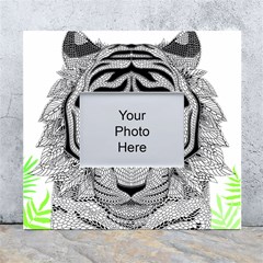 Tiger Head White Wall Photo Frame 5  X 7  by Ket1n9