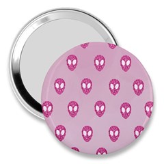 Alien Pattern Pink 3  Handbag Mirrors by Ket1n9