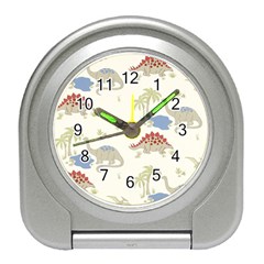 Dinosaur Art Pattern Travel Alarm Clock by Ket1n9