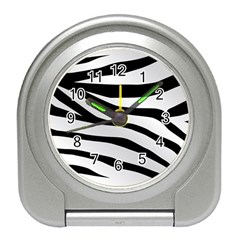 White Tiger Skin Travel Alarm Clock by Ket1n9