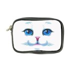 Cute White Cat Blue Eyes Face Coin Purse Front