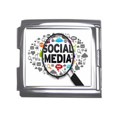 Social Media Computer Internet Typography Text Poster Mega Link Italian Charm (18mm) by Ket1n9