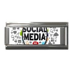 Social Media Computer Internet Typography Text Poster Superlink Italian Charm (9mm) by Ket1n9