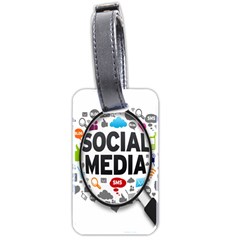 Social Media Computer Internet Typography Text Poster Luggage Tag (two Sides) by Ket1n9