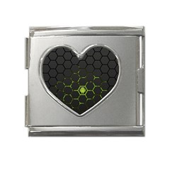 Green Android Honeycomb Gree Mega Link Heart Italian Charm (18mm) by Ket1n9