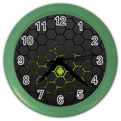 Green Android Honeycomb Gree Color Wall Clock by Ket1n9