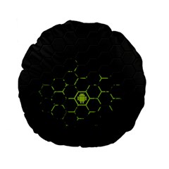 Green Android Honeycomb Gree Standard 15  Premium Flano Round Cushions by Ket1n9