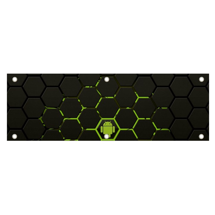 Green Android Honeycomb Gree Banner and Sign 6  x 2 