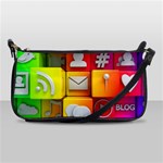 Colorful 3d Social Media Shoulder Clutch Bag Front