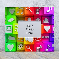 Colorful 3d Social Media White Wall Photo Frame 5  X 7  by Ket1n9