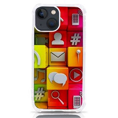 Colorful 3d Social Media Iphone 13 Mini Tpu Uv Print Case by Ket1n9