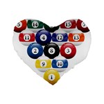 Racked Billiard Pool Balls Standard 16  Premium Flano Heart Shape Cushions Front