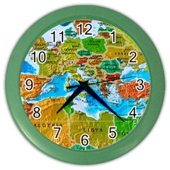 World Map Color Wall Clock by Ket1n9