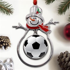 Soccer Ball Metal Snowman Ornament by Ket1n9