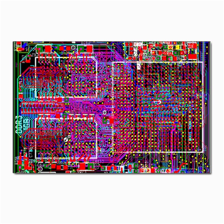 Technology Circuit Board Layout Pattern Postcard 4 x 6  (Pkg of 10)