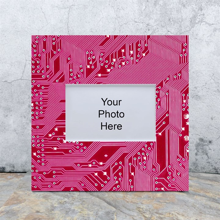 Pink Circuit Pattern White Box Photo Frame 4  x 6 