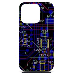 Technology Circuit Board Layout Iphone 14 Pro Black Uv Print Case by Ket1n9