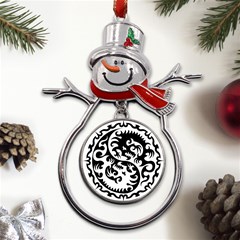 Ying Yang Tattoo Metal Snowman Ornament by Ket1n9