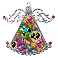 Crazy Illustrations & Funky Monster Pattern Metal Angel With Crystal Ornament by Ket1n9