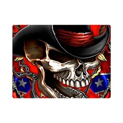 Confederate Flag Usa America United States Csa Civil War Rebel Dixie Military Poster Skull Premium Plush Fleece Blanket (mini) by Ket1n9