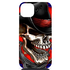 Confederate Flag Usa America United States Csa Civil War Rebel Dixie Military Poster Skull Iphone 14 Plus Black Uv Print Case by Ket1n9