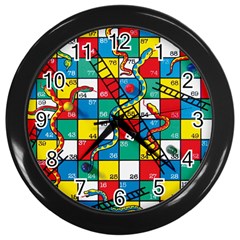 Snakes And Ladders Wall Clock (black) by Ket1n9