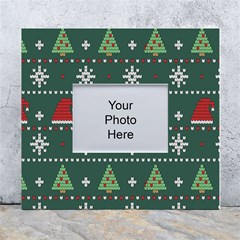 Beautiful Knitted Christmas Pattern White Wall Photo Frame 5  X 7  by Ket1n9