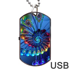 Top Peacock Feathers Dog Tag Usb Flash (two Sides) by Ket1n9