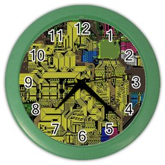 Technology Circuit Board Color Wall Clock by Ket1n9