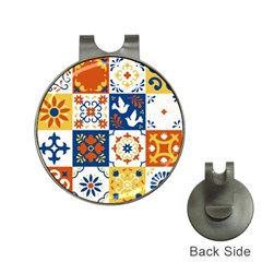 Mexican-talavera-pattern-ceramic-tiles-with-flower-leaves-bird-ornaments-traditional-majolica-style- Hat Clips With Golf Markers by Ket1n9