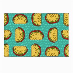 Taco-drawing-background-mexican-fast-food-pattern Postcards 5  X 7  (pkg Of 10) by Ket1n9