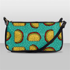 Taco-drawing-background-mexican-fast-food-pattern Shoulder Clutch Bag by Ket1n9