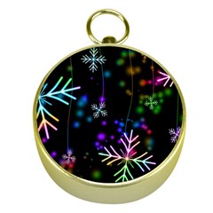 Snowflakes Snow Winter Christmas Gold Compasses by Grandong