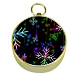 Snowflakes Snow Winter Christmas Gold Compasses Front